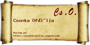 Csonka Ofélia névjegykártya
